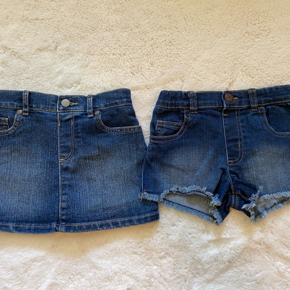 Denim skirt and shorts lot of 2